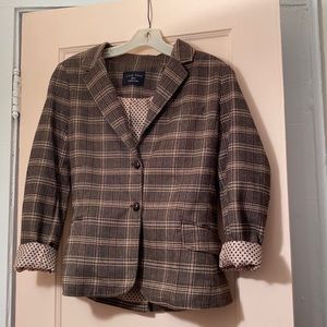 Love Tree Brown Plaid Blazer Small